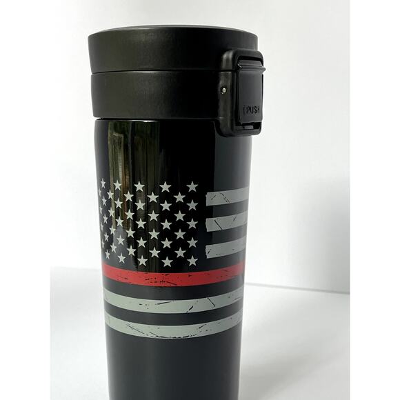 Thin Red Line Fire Department American Flag 12 Ounce Vacuum Tumbler - Picture 2 of 10
